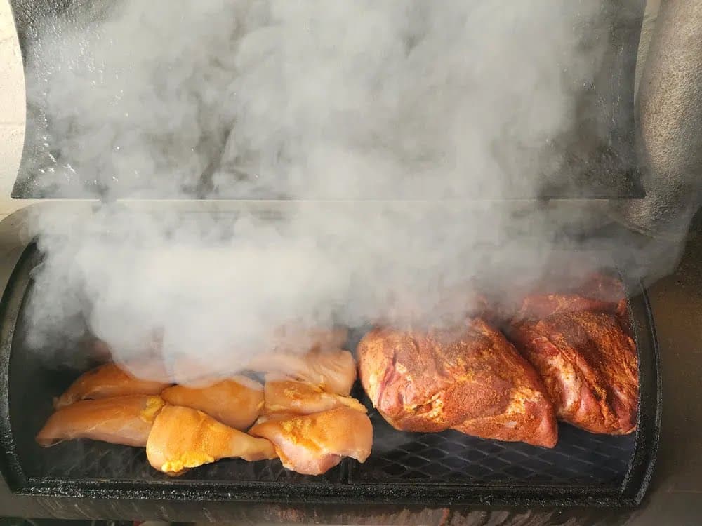 Fresh smoked meat prepared for takeout